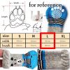 4 Pcs Knit Dog Socks Cat Socks Dog Paw Protection for Indoor Wear, Red Bowknots