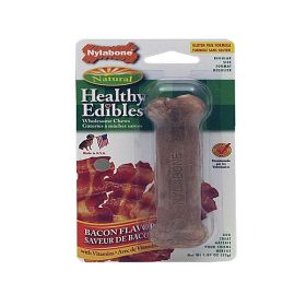 Nylabone Healthy Edibles AllNatural Long Lasting Bacon Flavor Chew Treats 1 Count, Bacon, 1ea/SMall/Regular
