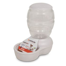 Petmate Replendish Feeder with Microban Pearl Silver Grey Small