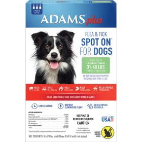 Adams Plus Flea & Tick Prevention Spot On for Dogs, Large Dogs 31 to 60 lbs