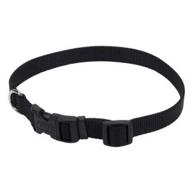 Coastal Adjustable Nylon Dog Collar with Plastic Buckle Black 5/8 in x 10-14 in