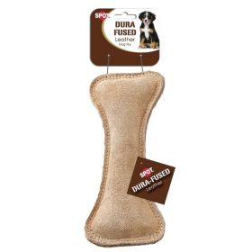 Dura-Fused Leather Bone Dog Toy Brown 7 in