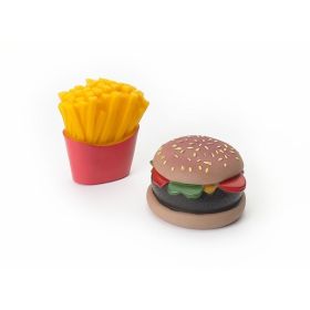 Spot Vinyl Burger & Fries Dog Toy Hamburger Assorted 2 Pack