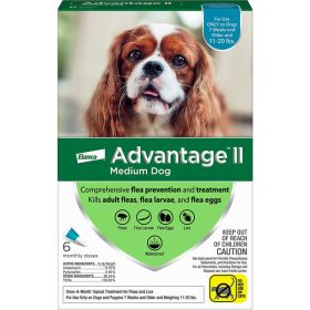 Advantage II Dog Meduim Teal 6-Pack
