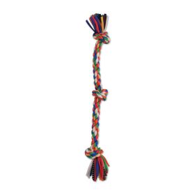 Mammoth Pet Products Cloth Dog Toy Rope 3 Knot Tug 3 Knots Multi-Color 20 in Medium
