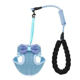 cat leash and bow harness set (Color: A)