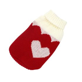 Christmas cat and dog sweaters (Color: red heart, size: 3XL Within 3.5-6.5kg)
