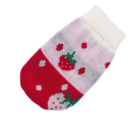 Christmas cat and dog sweaters (Color: red strawberry, size: XL Within 2-3.5kg)