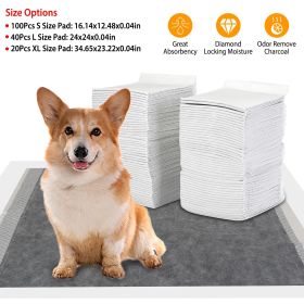 100Pcs Dog Pee Training Pads Super Absorbent Leak-proof Quick Dry Pet (Quantity: 100Pcs, size: S)